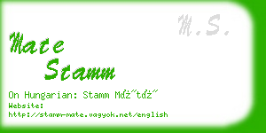 mate stamm business card